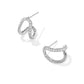 DAPHNE PAVE HUGGIE EARRINGS SILVER WHITE CZ - She Chester
