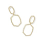 DAPHNE PAVE OPEN FRAME EARRINGS GOLD WHITE CZ - She Chester