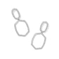 DAPHNE PAVE OPEN FRAME EARRINGSSILVER WHITE CZ - She Chester