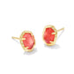 Daphne Stud Earrings Gold Coral Pink MOP - She Chester
