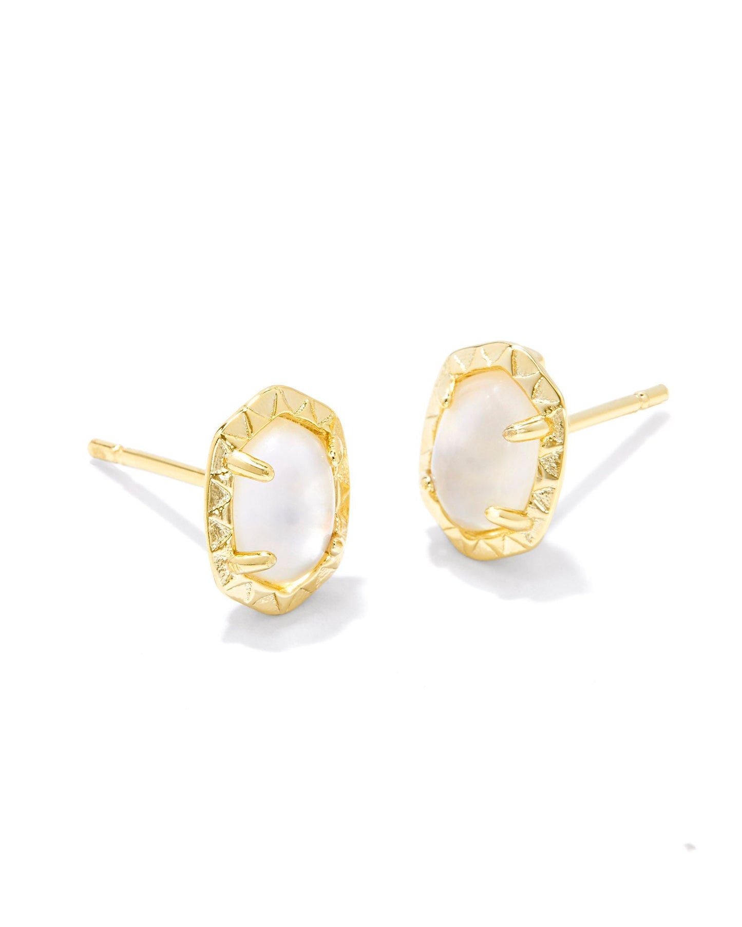 Daphne Stud Earrings Gold Ivory MOP - She Chester