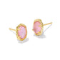 Daphne Stud Earrings Gold Light Pink Iridescent Abalone - She Chester