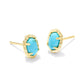 Daphne Stud Earrings Gold Variegated Turquoise - She Chester