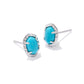 Daphne Stud Earrings Rhodium Variegated Turquoise - She Chester