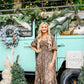 Dark Floral Smocked Maxi Dress - She Chester