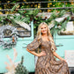 Dark Floral Smocked Maxi Dress - She Chester
