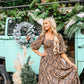 Dark Floral Smocked Maxi Dress - She Chester