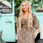 Dark Floral Smocked Maxi Dress - She Chester