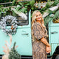 Dark Floral Smocked Maxi Dress - She Chester