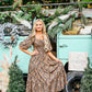 Dark Floral Smocked Maxi Dress - She Chester