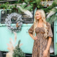Dark Floral Smocked Maxi Dress - She Chester