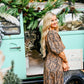Dark Floral Smocked Maxi Dress - She Chester