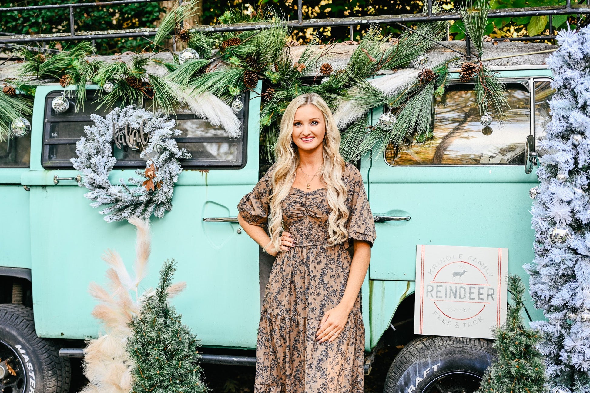 Dark Floral Smocked Maxi Dress - She Chester