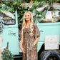 Dark Floral Smocked Maxi Dress - She Chester