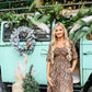 Dark Floral Smocked Maxi Dress - She Chester