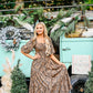 Dark Floral Smocked Maxi Dress - She Chester