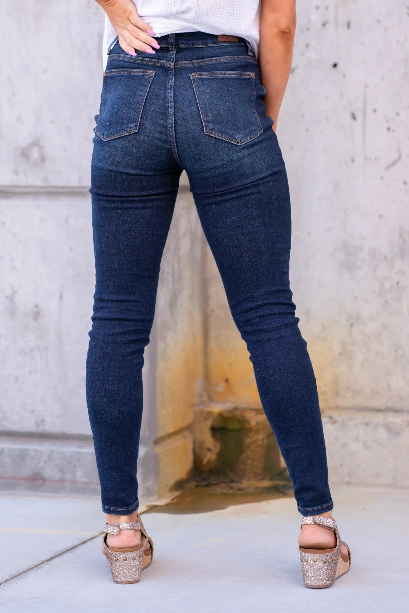 Dark Wash High Waist Skinny Jeans Core Style 82253 - She Chester