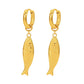 Dayna Huggie Hoop Fish Earrings Gold - She Chester