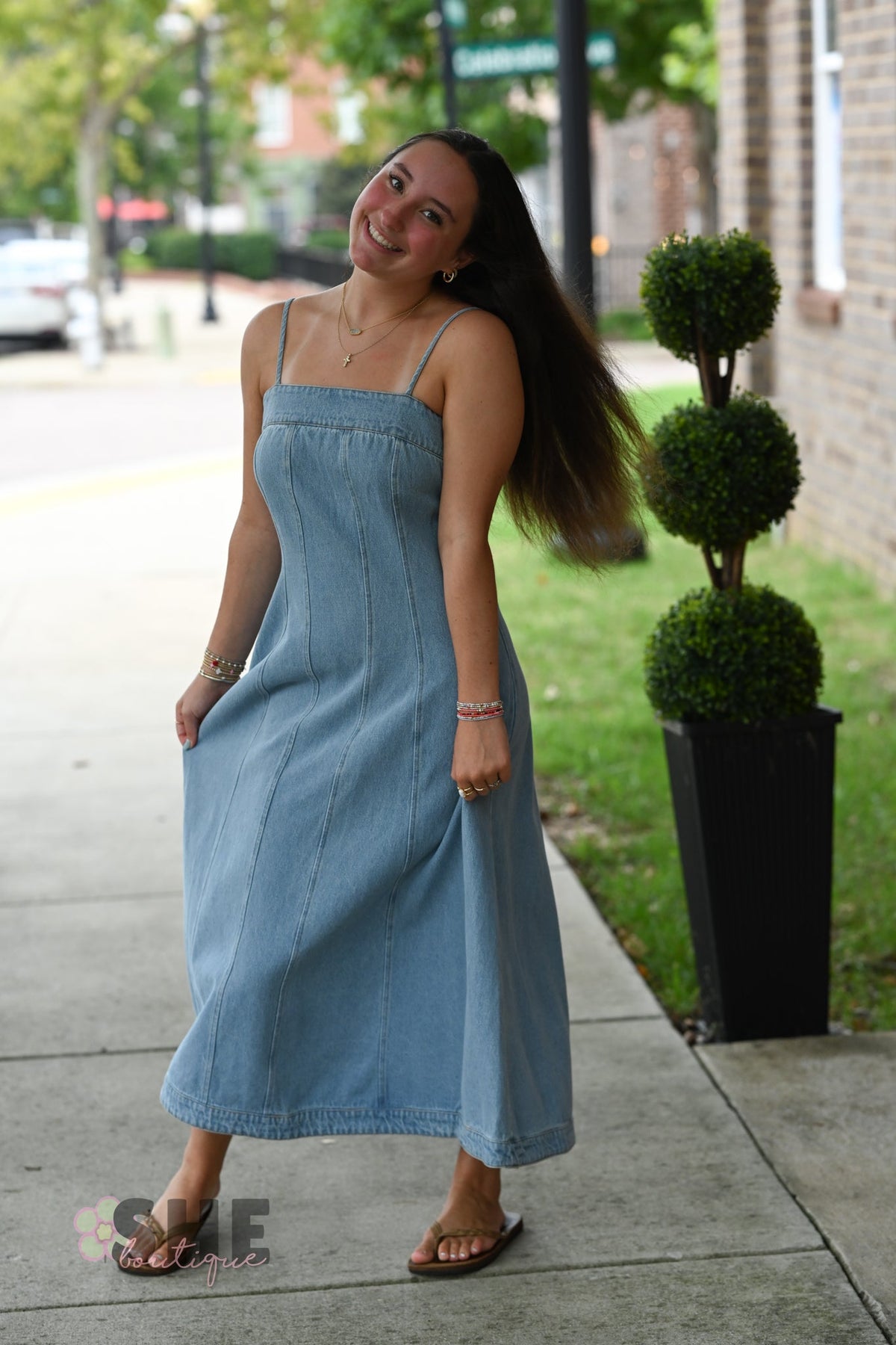 Declan Denim Midi Dress - She Chester