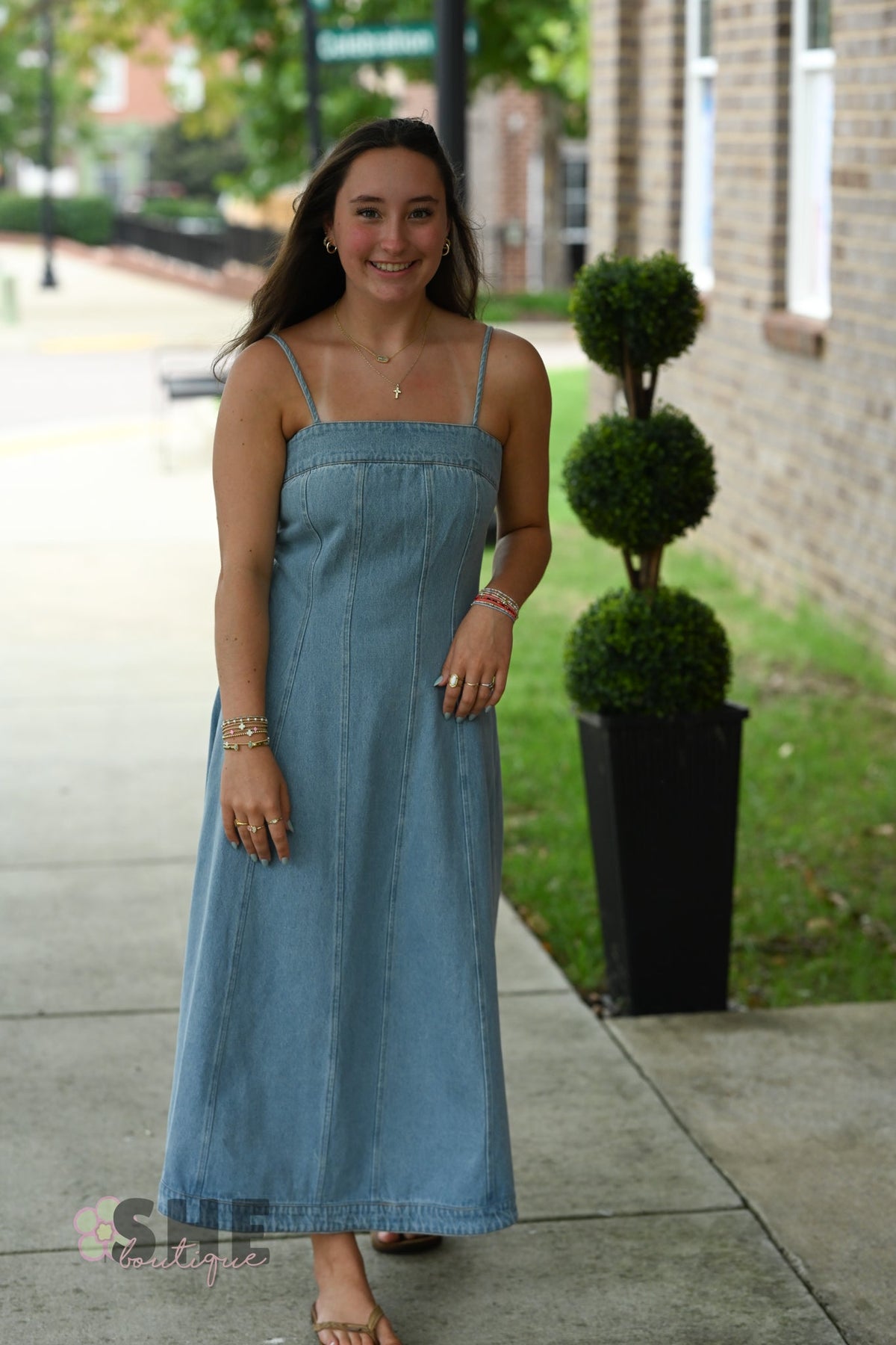 Declan Denim Midi Dress - She Chester