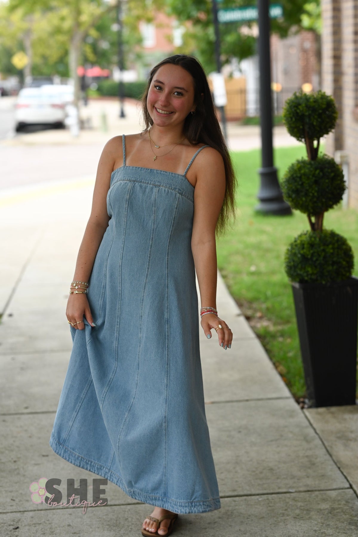 Declan Denim Midi Dress - She Chester