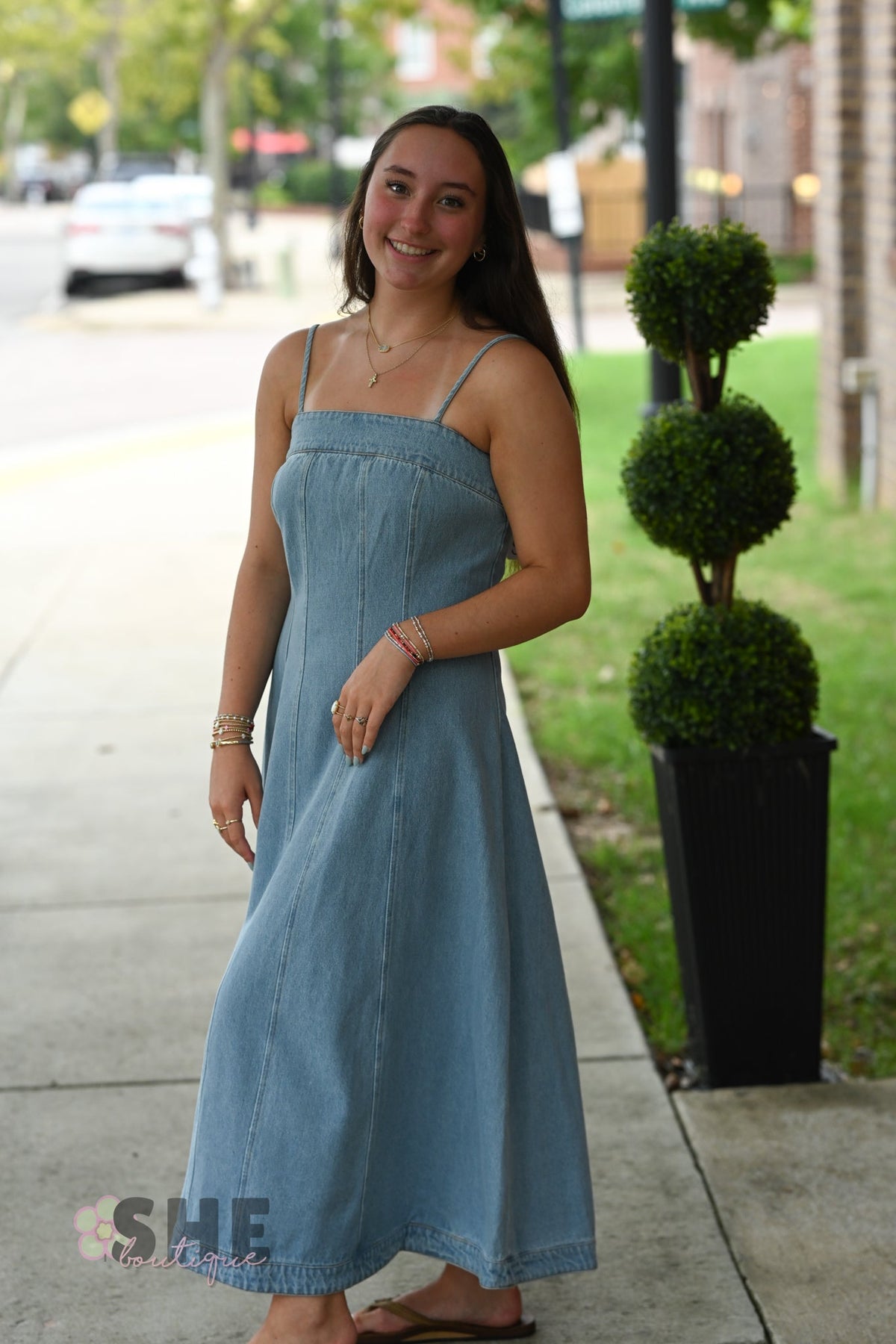 Declan Denim Midi Dress - She Chester