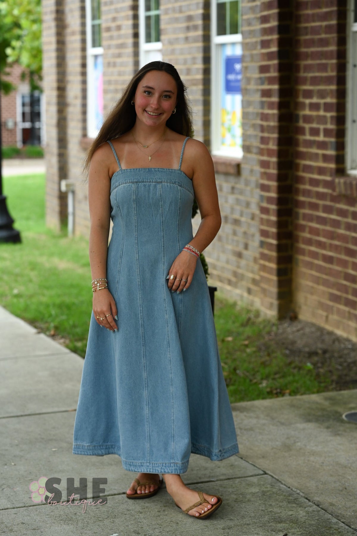 Declan Denim Midi Dress - She Chester