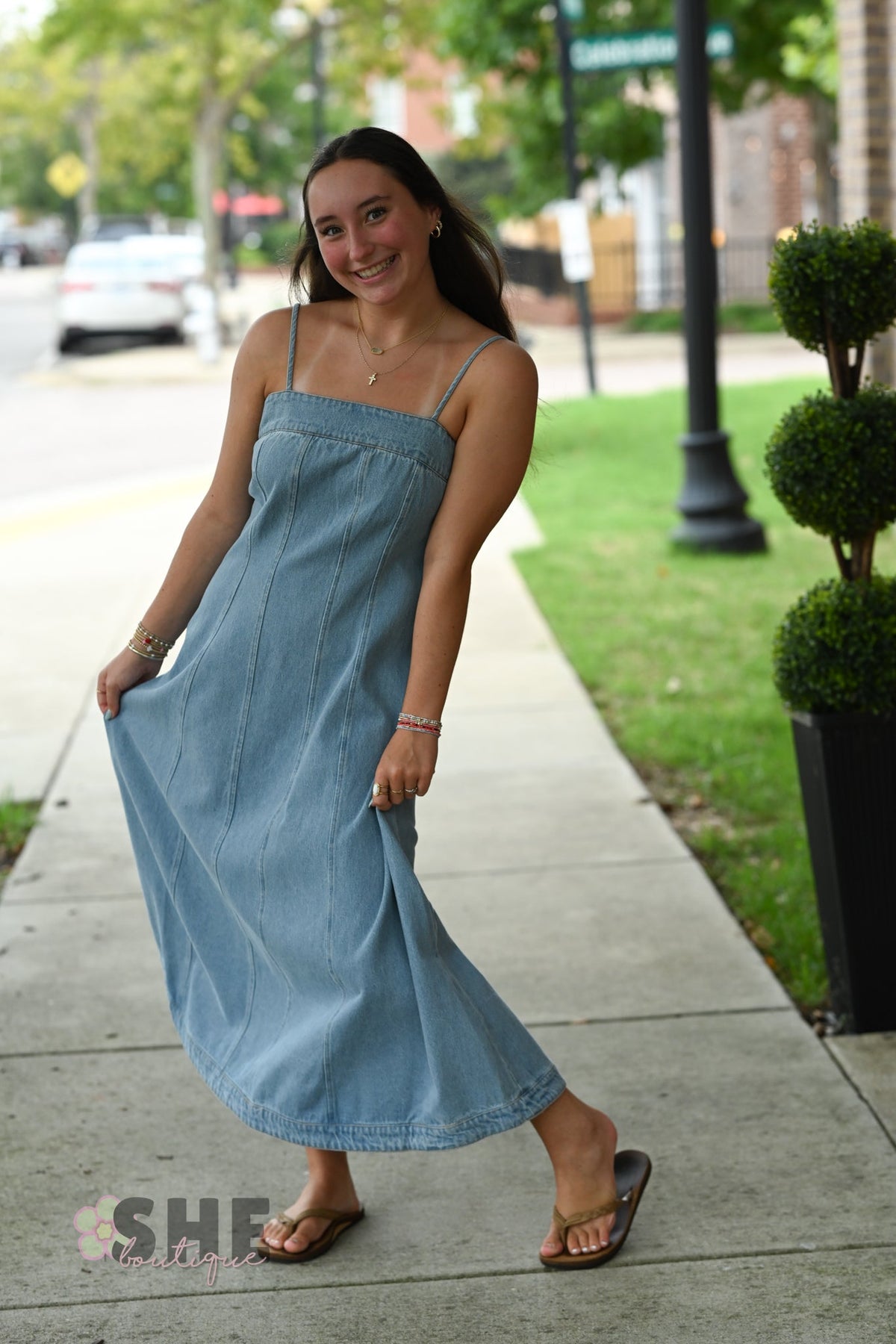 Declan Denim Midi Dress - She Chester