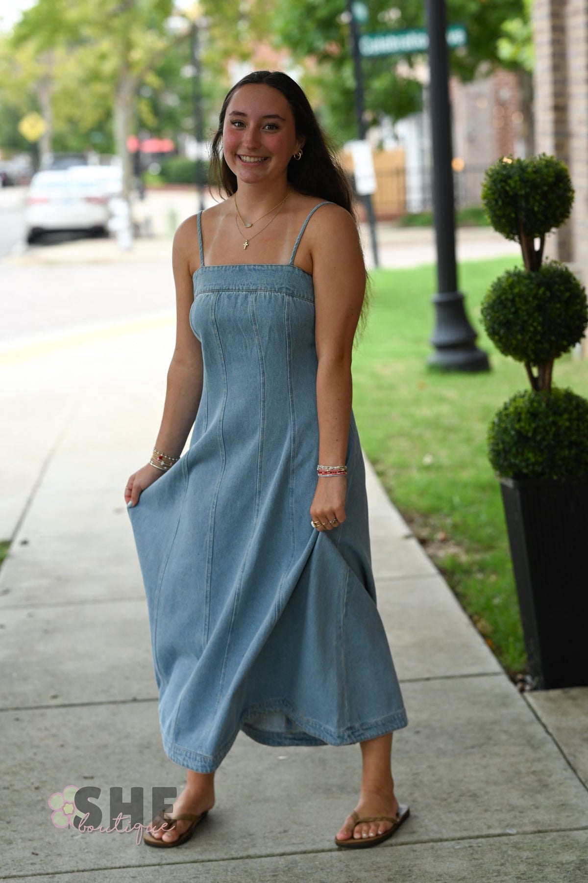 Declan Denim Midi Dress - She Chester