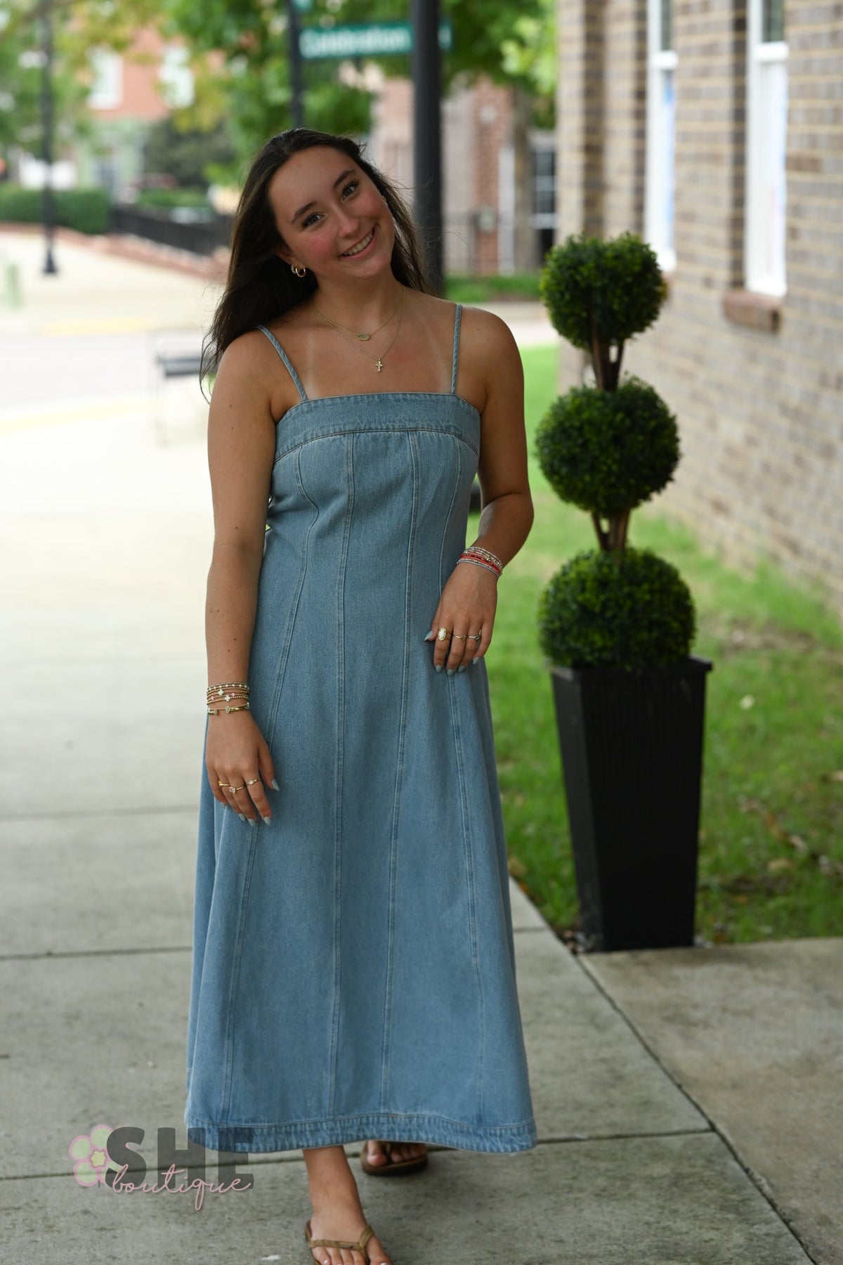 Declan Denim Midi Dress - She Chester