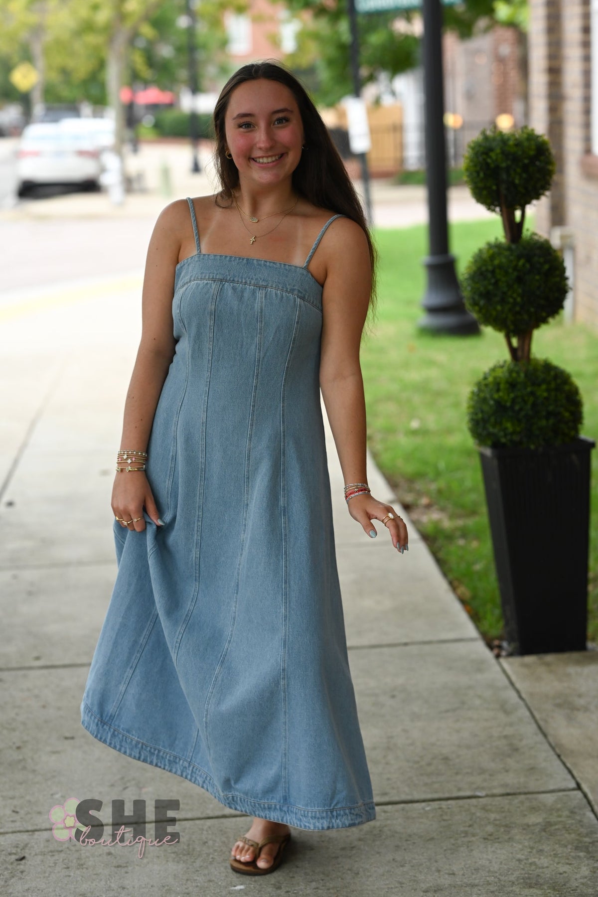 Declan Denim Midi Dress - She Chester