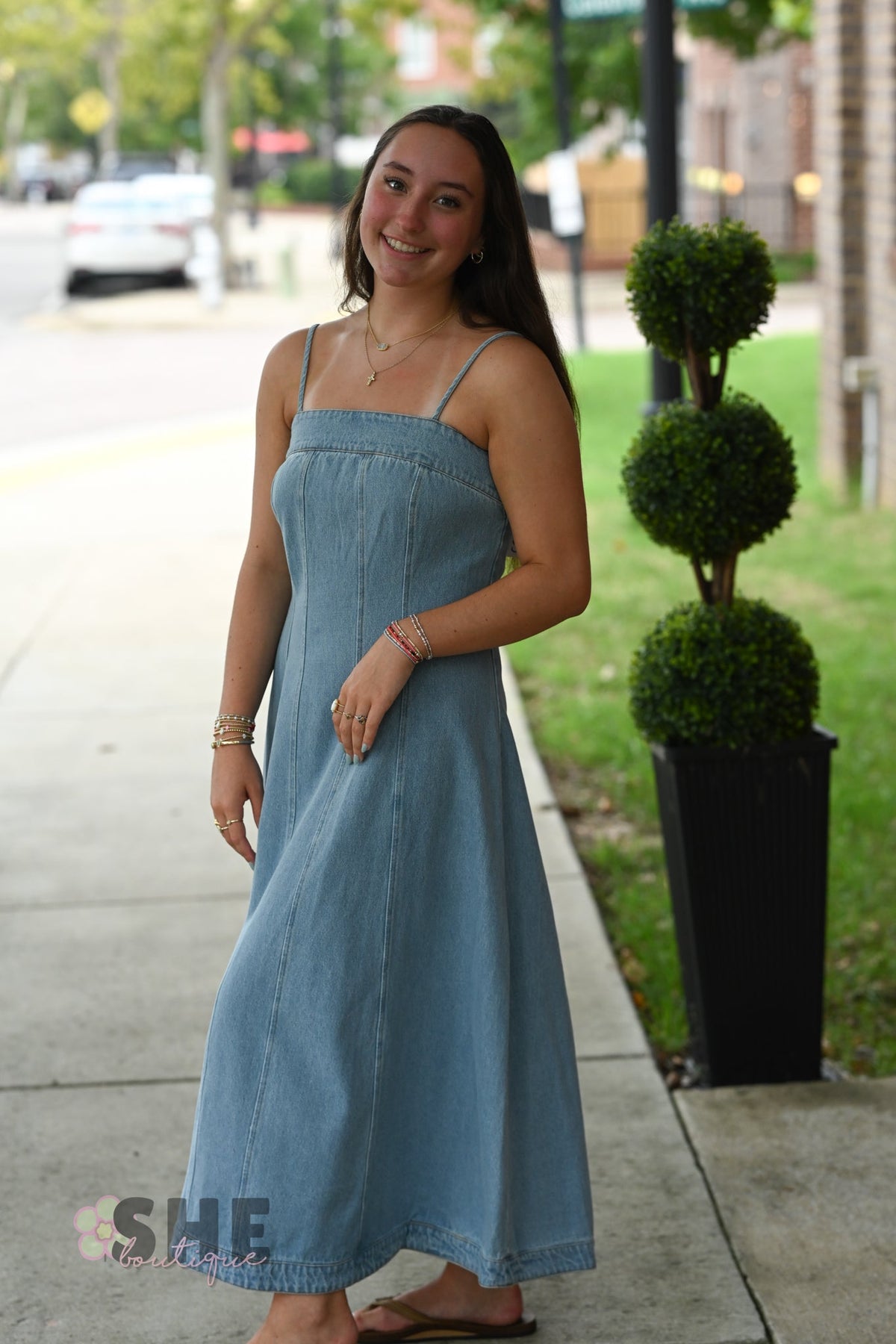 Declan Denim Midi Dress - She Chester