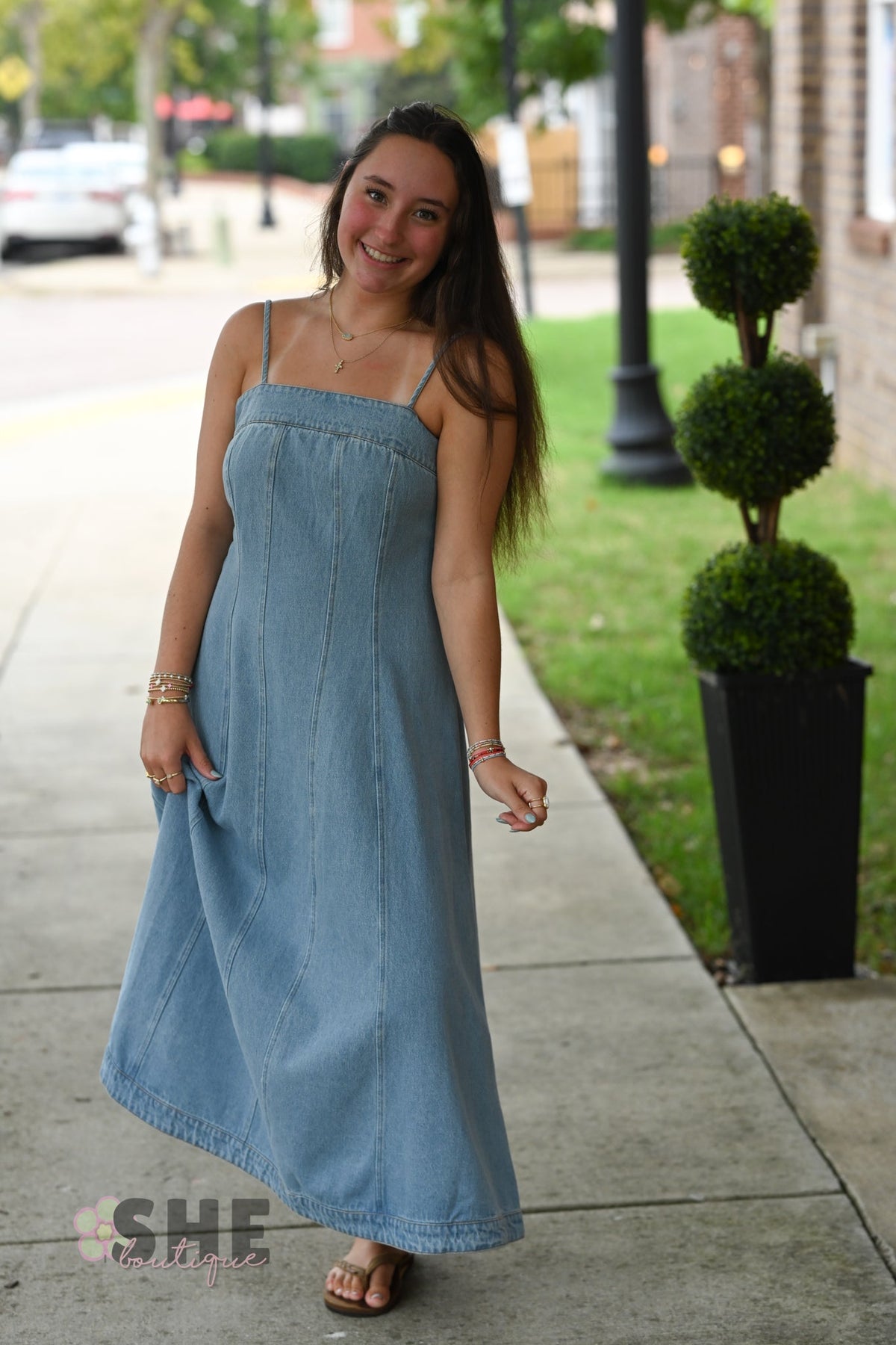 Declan Denim Midi Dress - She Chester