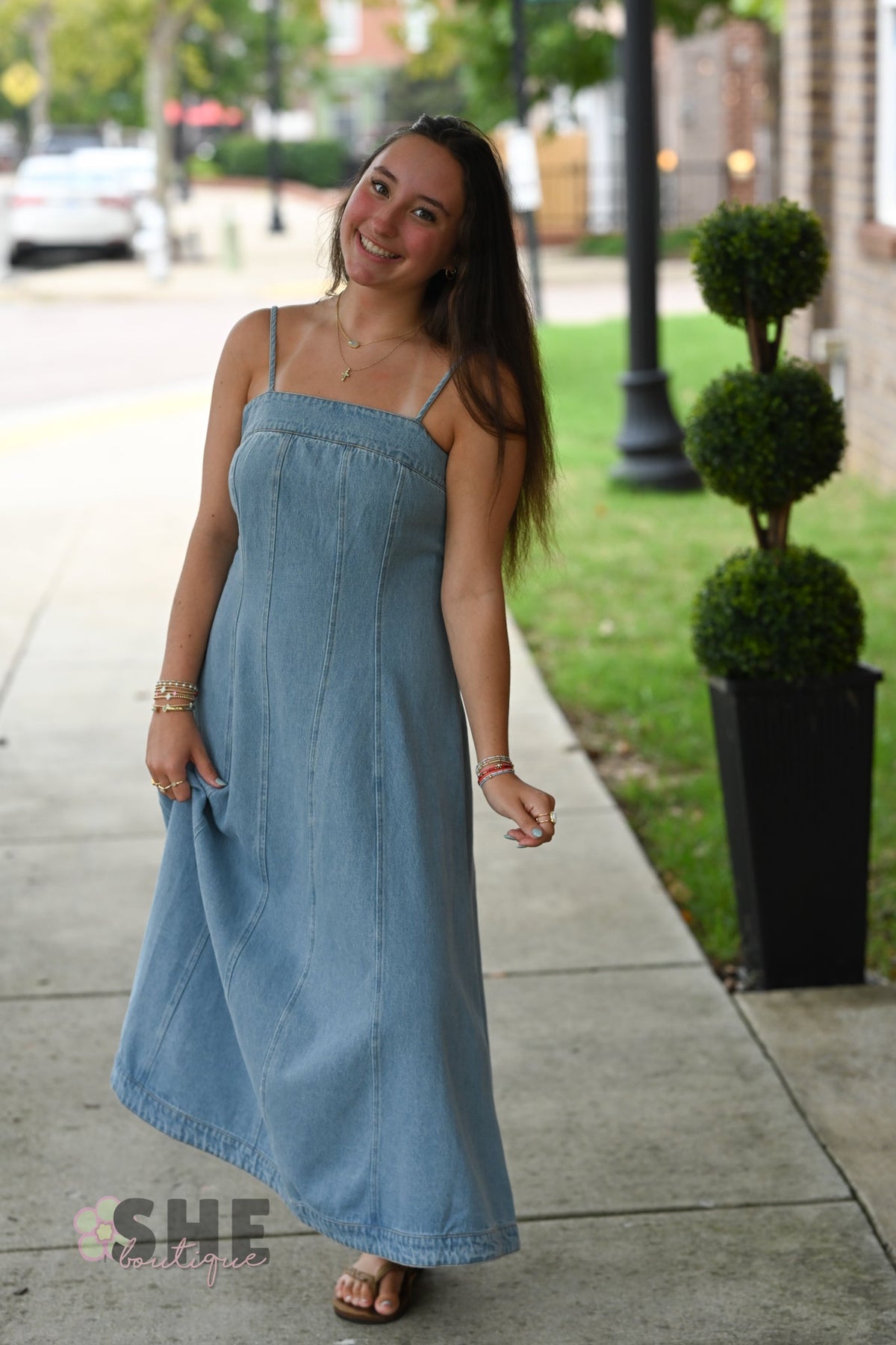 Declan Denim Midi Dress - She Chester