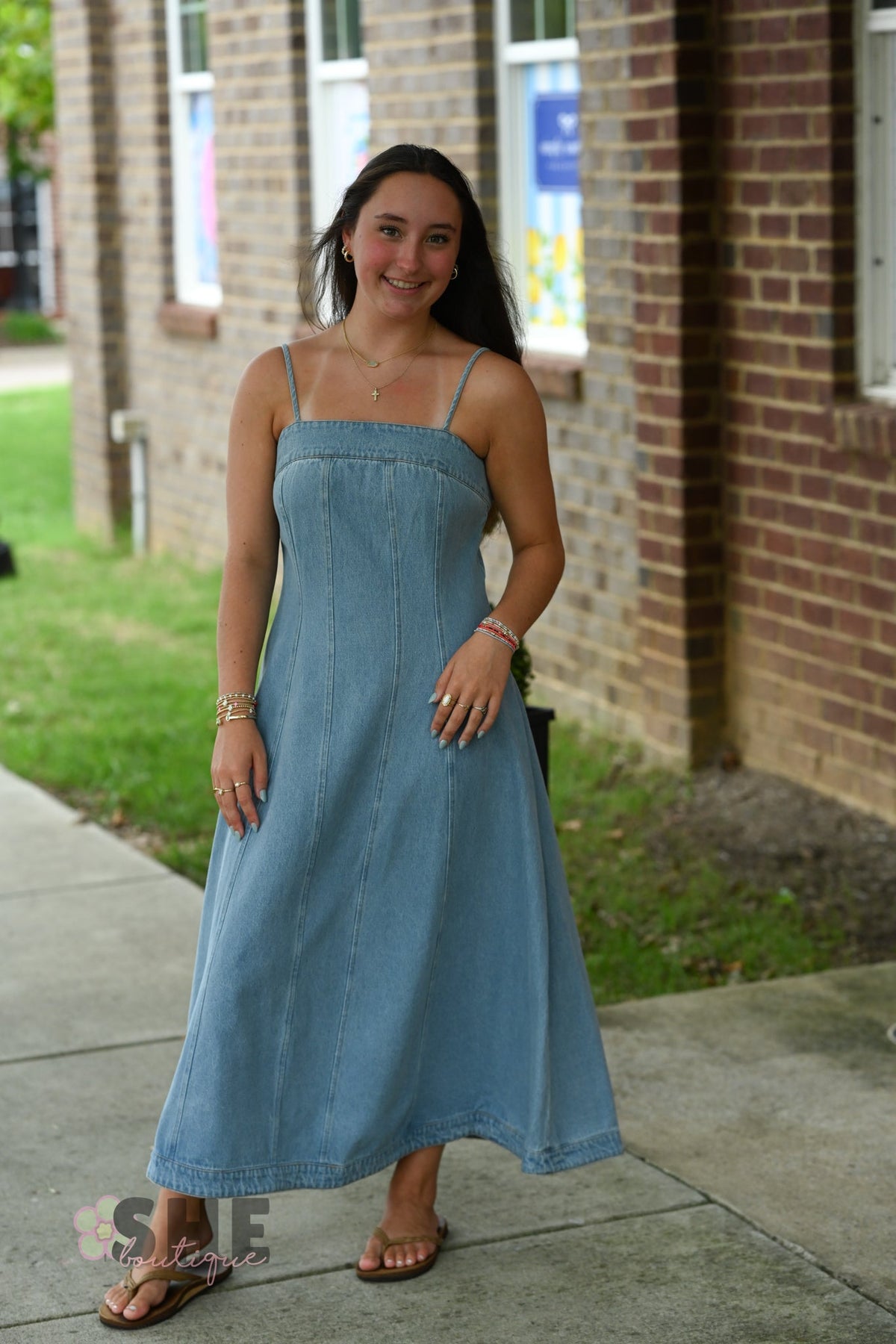 Declan Denim Midi Dress - She Chester