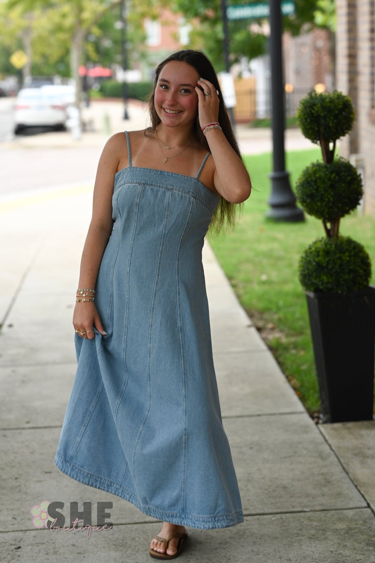Declan Denim Midi Dress - She Chester