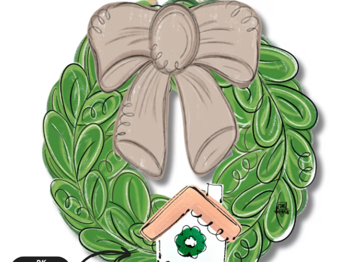 Mocha Bow Wreath Door Hanger