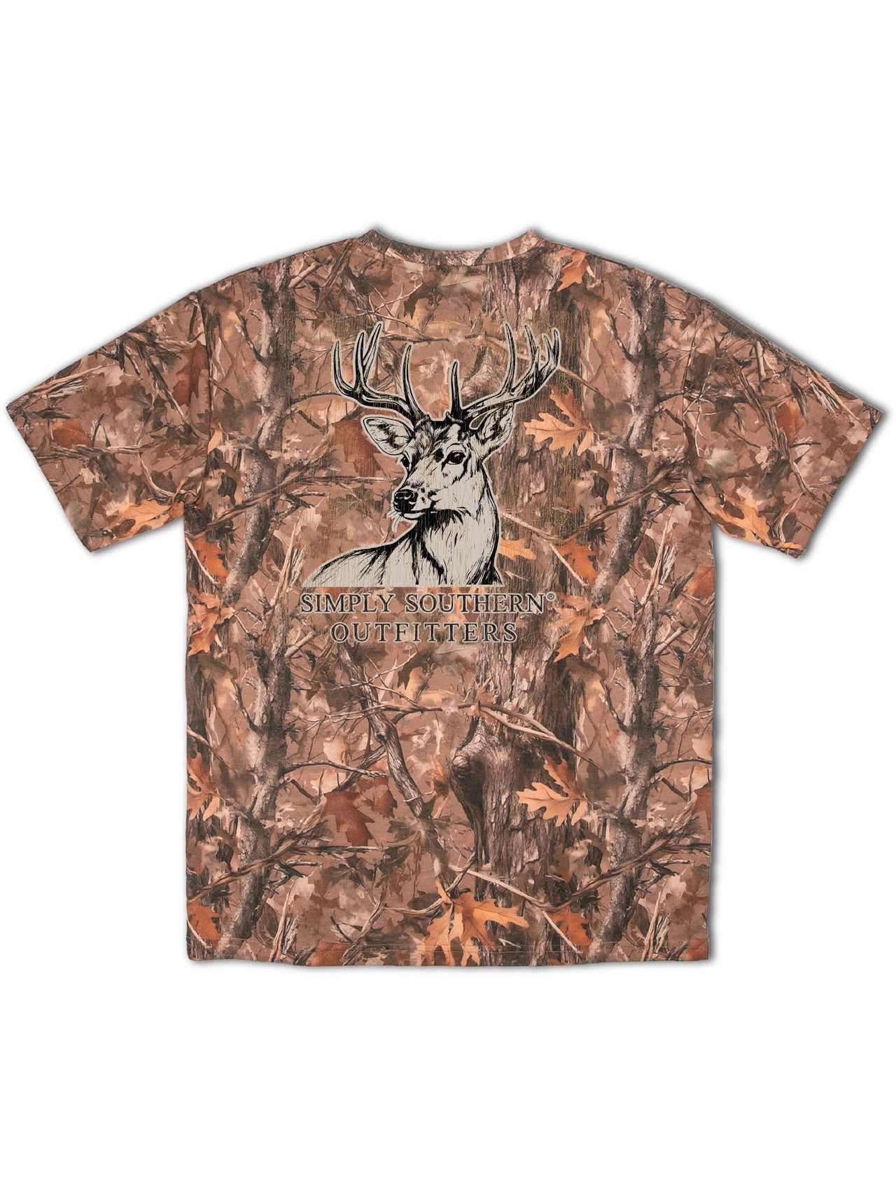 Deer on Camo Short Sleeve Tee - She Chester