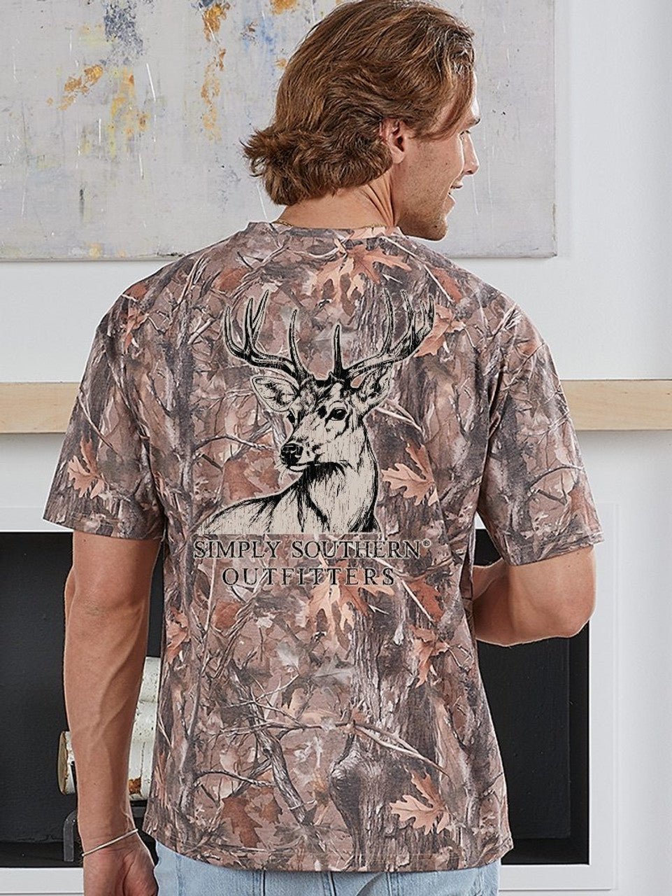 Deer on Camo Short Sleeve Tee - She Chester