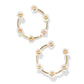 Deliah Open Frame Earrings Gold Iridescent White Mix - She Chester