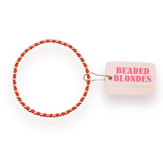 Demi Bracelet in Bright Red: Gold / Standard 6.75 inch - She Chester