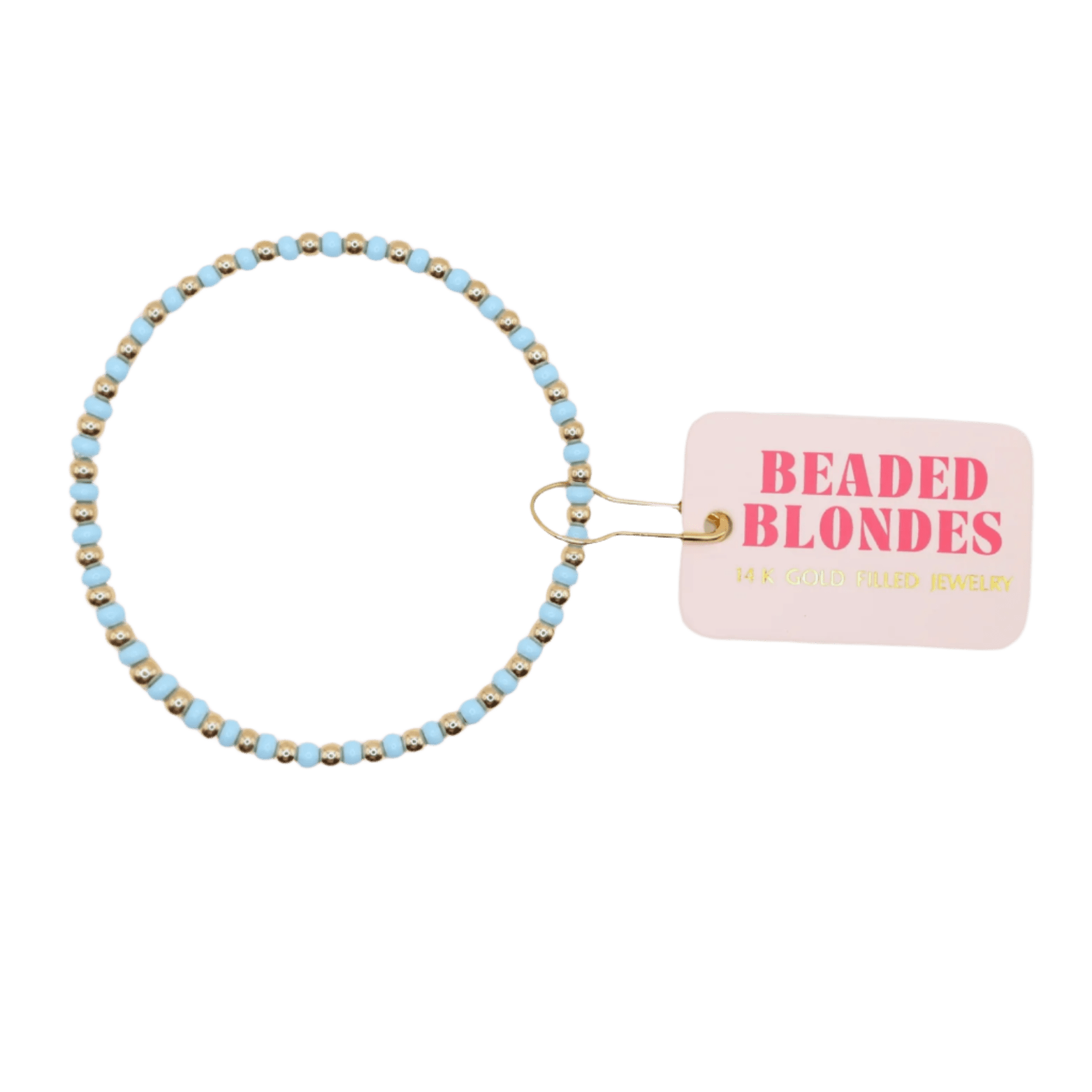 Demi Bracelet in Powder Blue: Gold / Standard 6.75 inch - She Chester