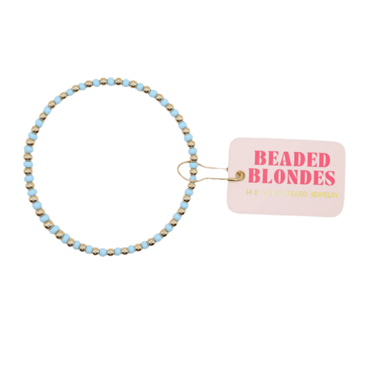 Demi Bracelet in Powder Blue: Gold / Standard 6.75 inch - She Chester