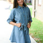 Denim Belted Dress - She Chester