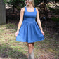 Denim Bow Back Dress - She Chester