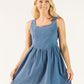 Denim Bow Back Dress - She Chester
