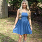Denim Bow Back Dress - She Chester