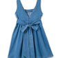 Denim Bow Back Dress - She Chester