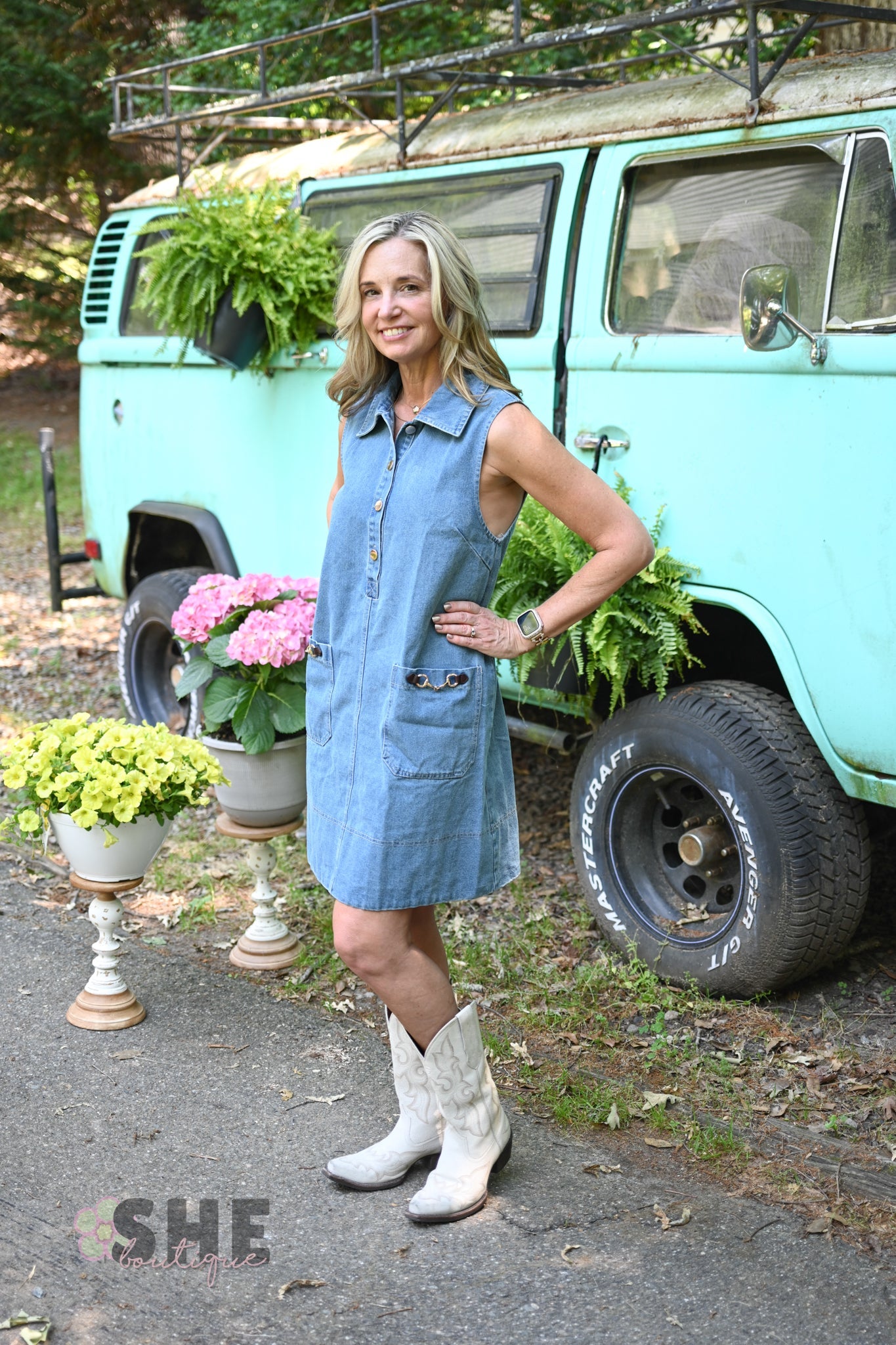 Denim Snaffle Bit Dress - She Chester