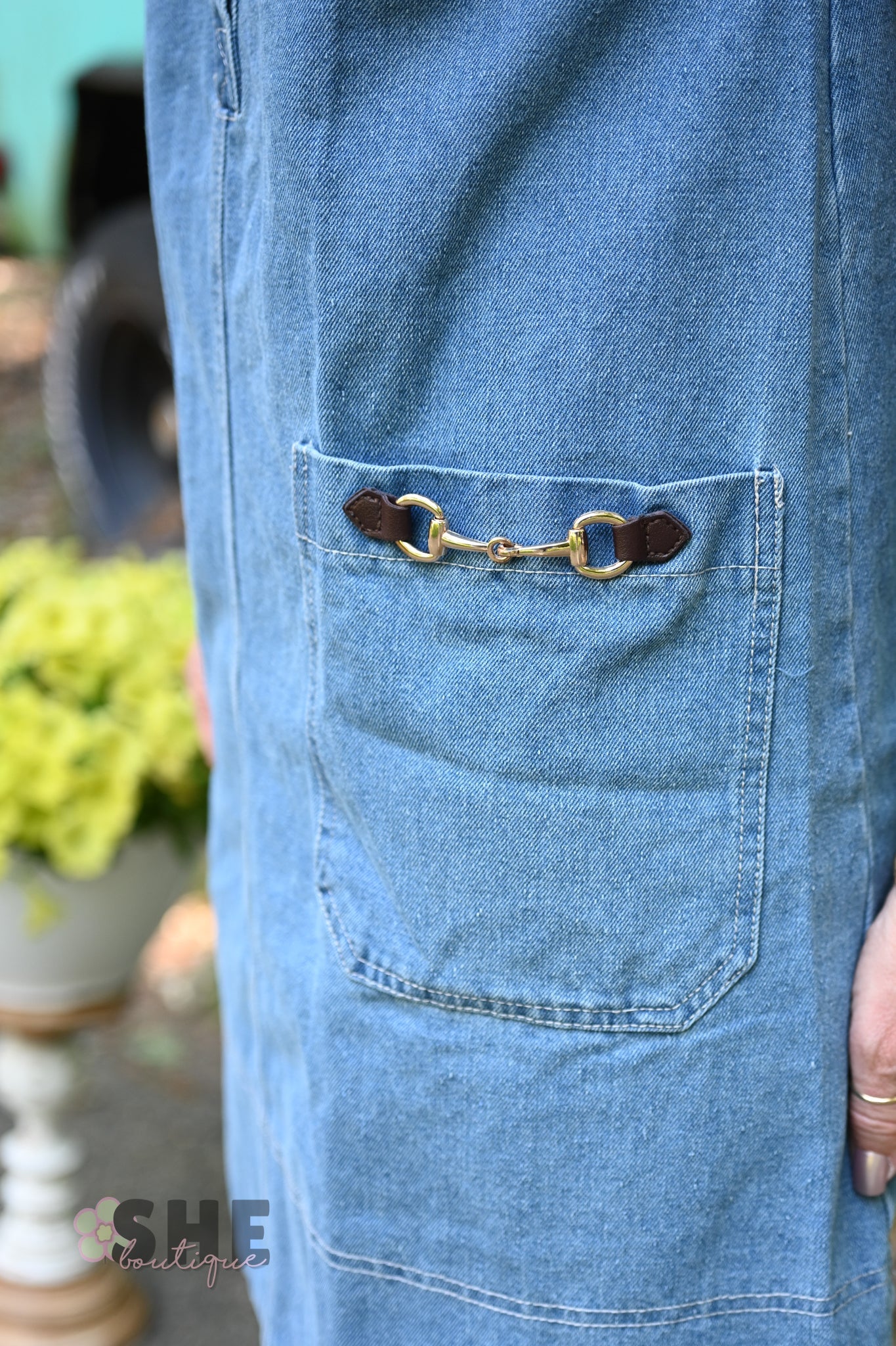 Denim Snaffle Bit Dress - She Chester